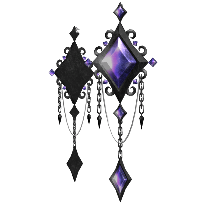 Halloween Gothic Diamond Drop Earrings (Purple)