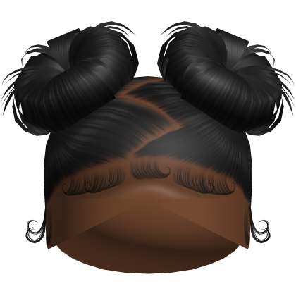 Doll Zig-Zag Part Double Buns (Black)