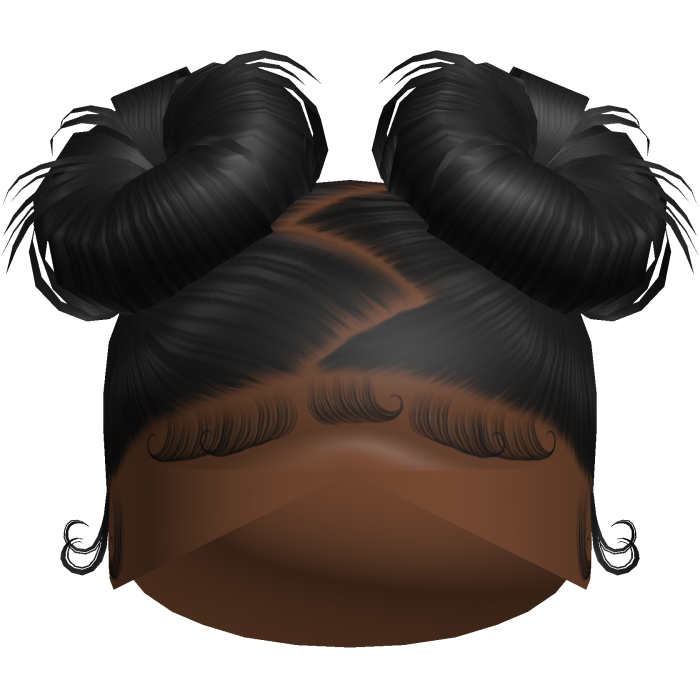 Doll Zig-Zag Part Double Buns (Black)