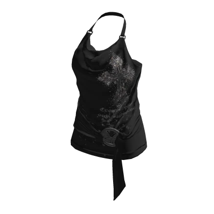 ♡monoluk♡ 💗Y2K HALTER NECK BUCKLE TOP_PINK | Roblox Item - Rolimon's