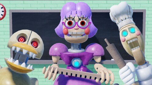 هرب من اعتقال Miss Ani-Tron! (SCARY OBBY)
