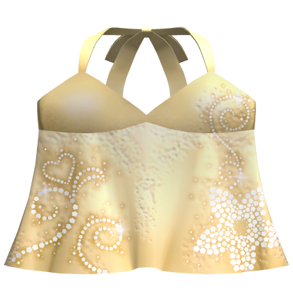 ♡ Yellow Y2K Summer Sequin Halter