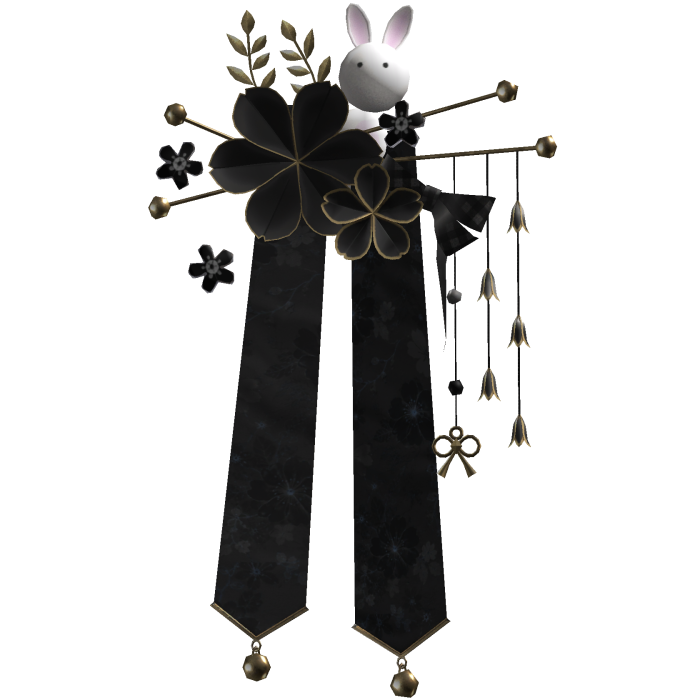Black & Gold Sakura Japanese Flower Hairclip