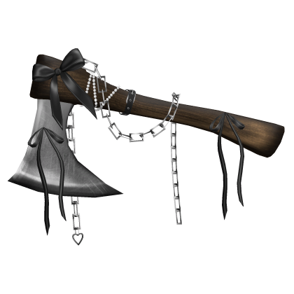 Goth Ribbon Chained Axe In Brown R