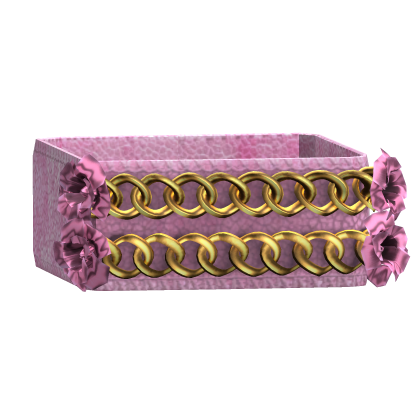 1.0 Pink Gold Y2K Flower Arm Bracelet Double Chain