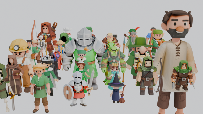 Fantasy NPC Character Pack 40 Knight Elf Orc Mage preview 1