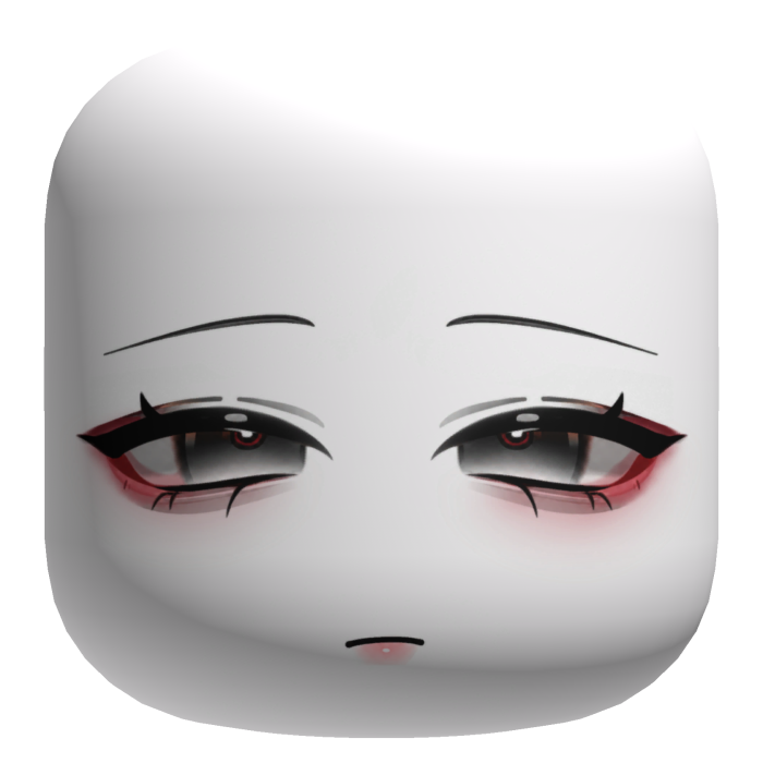 Pretty Face w/ Black Eyes - White