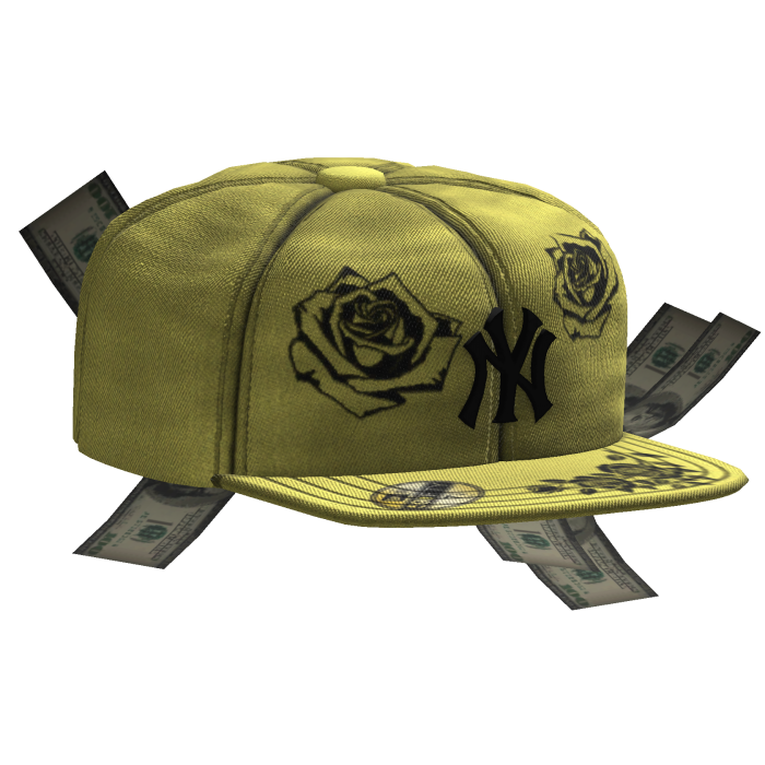 Sideswept Fitted Yellow Money Cap