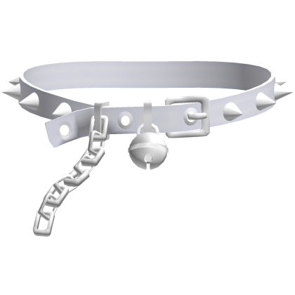 cute spiked collar w/ bell and leash in blue 3.0 Roblox item