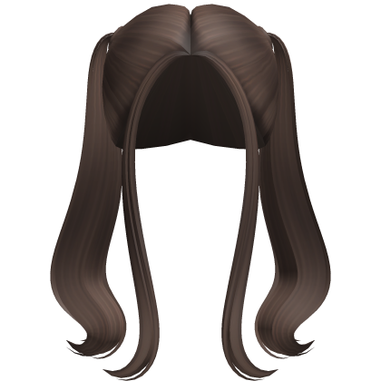 -',ৎ High Flowy Pigtails with Bangs in Brown