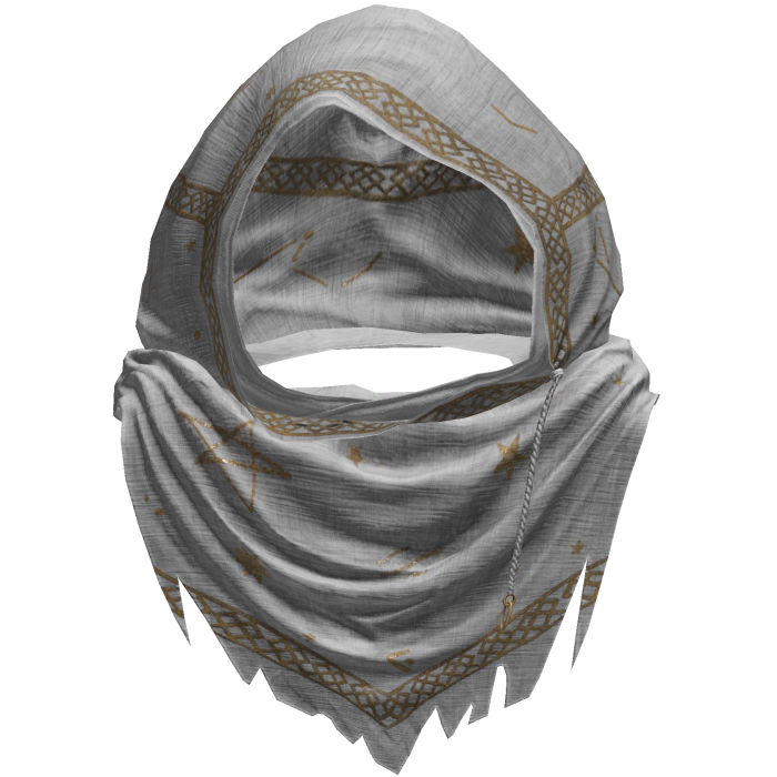 White Sorcerer Distressed Rune Hood