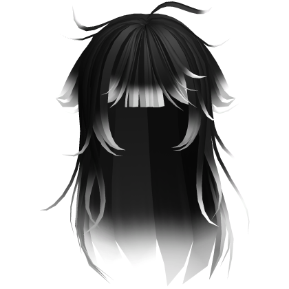 cute messy windy hair in black Roblox item