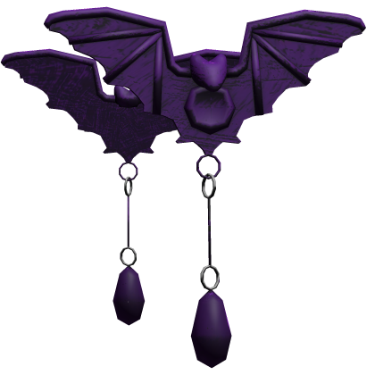 Halloween Purple Bat Earrings 