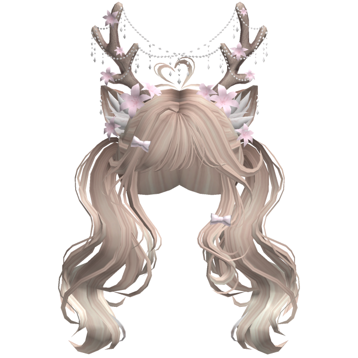 Ethereal Christmas Fairy Fawn Pigtails w/ Antlers