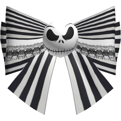 💀 Jack Skellington Halloween Black Hair Bow