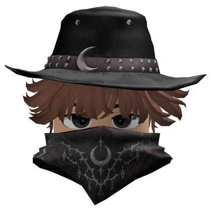 Gothic Witch Hat w/ Hair & Bandana - Light Brown Roblox item