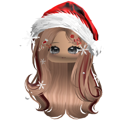 Lush Gentle Swirls w/Santa Hat (Blonde&Red) Roblox item