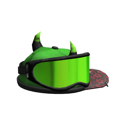 green snapback w dirt bike goggles Roblox item