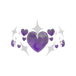 Purple Glowing Heart Gem Crown