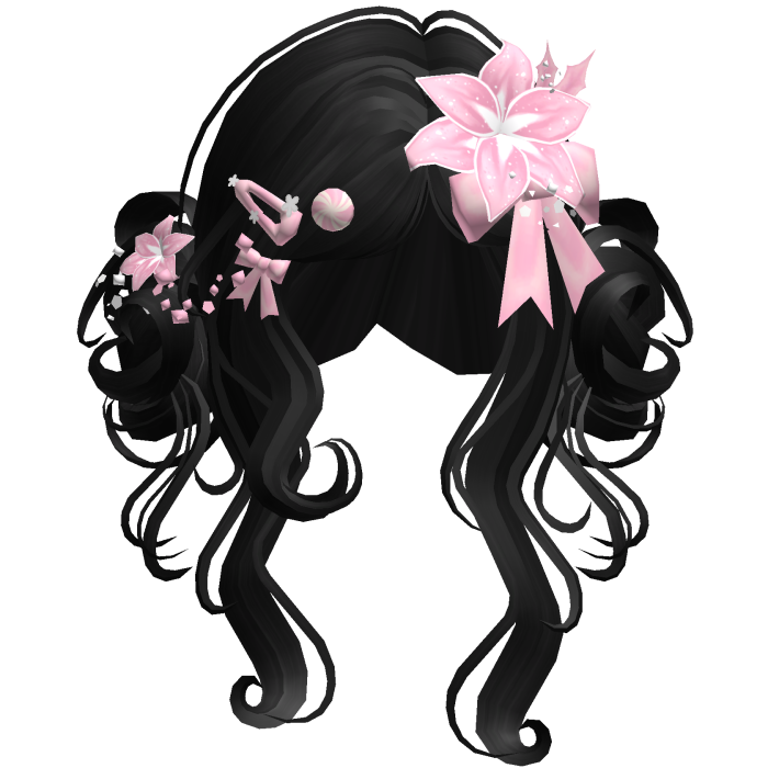 ♡ Christmas Flowery Twin Buns (Black)