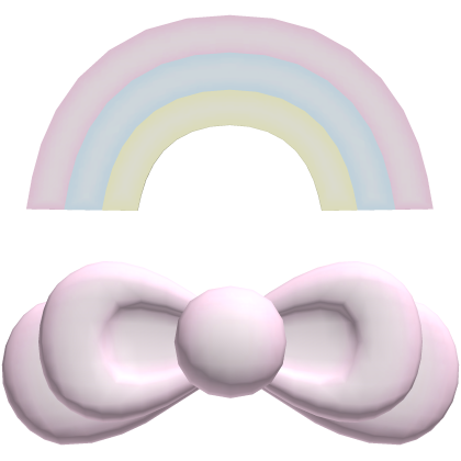 ♡ cute pink rainbow bow hair clip