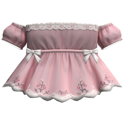 Pink Puff Sleeve Ruffle Top