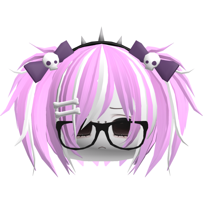 Emo Moe Vkei Pink Mini Pigtails /w Glasses