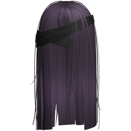 Horror Purple Hair w Black Face Bandages Roblox item