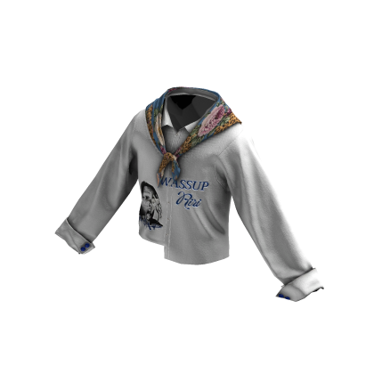 White Graphic Scarf thumbnail