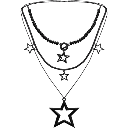 Y2K Star Necklace (Black) thumbnail