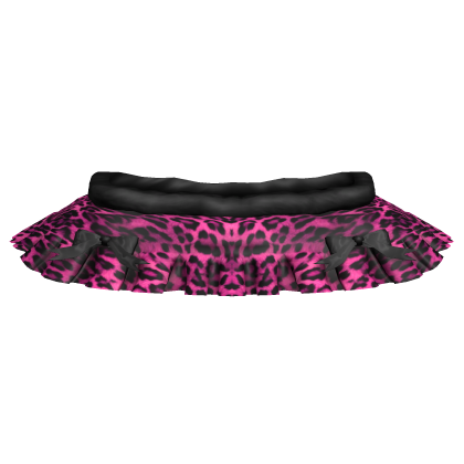 Pink Leopard Skirt w Silk Bows