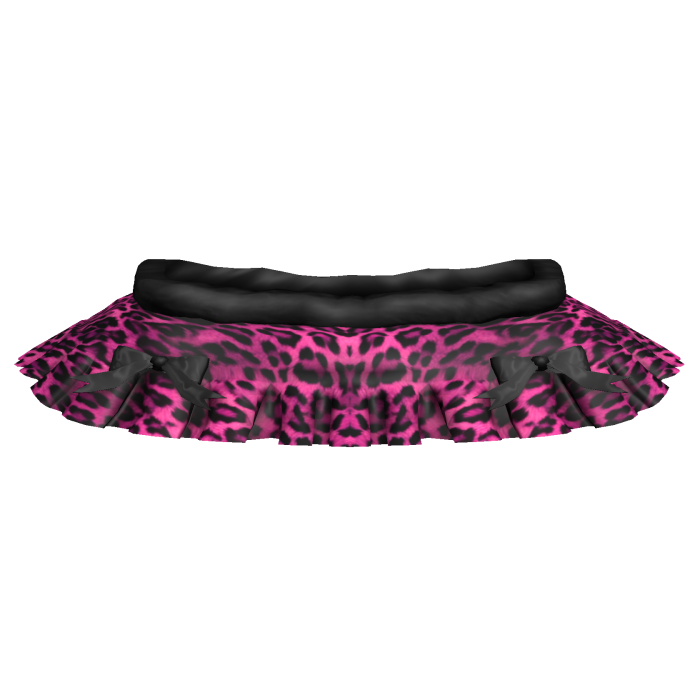 Pink Leopard Skirt w Silk Bows