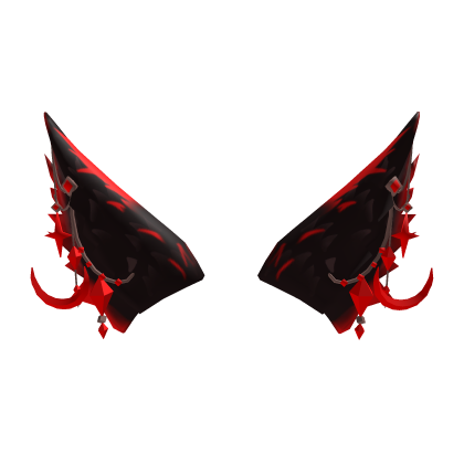 New!! Glowing Black Fox Ears with Red Moon