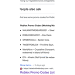 I give roblox promo codes