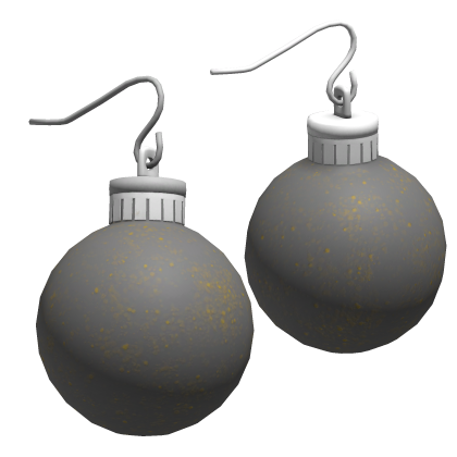 gray christmas ornament earrings
