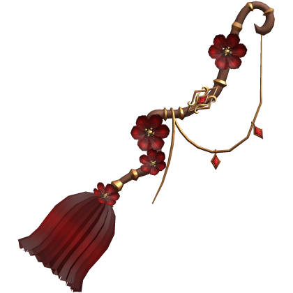 Enchanted whimsy Petal Witch Broom - Red/Gold Roblox item