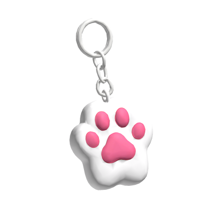 Pink Paw Keychain