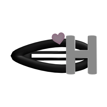♡ black h initial hair clip Roblox item