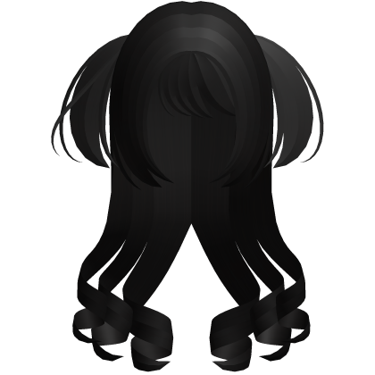 black long swirly ends w mini pigtails