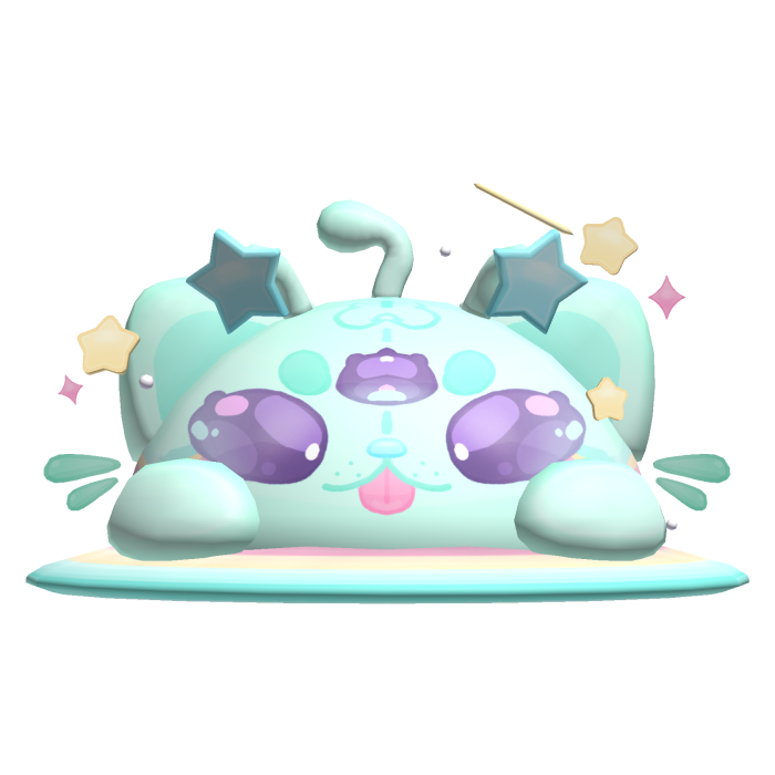 ♡ cute decora space saturn blue alien kitty hat
