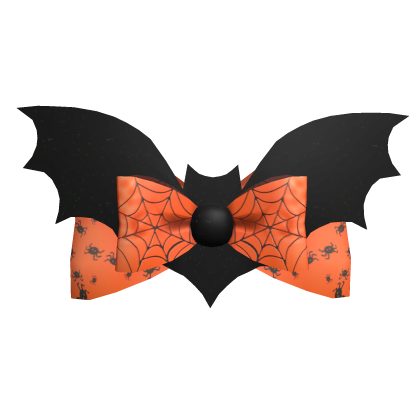Preppy Orange Halloween Bat Hair Bow