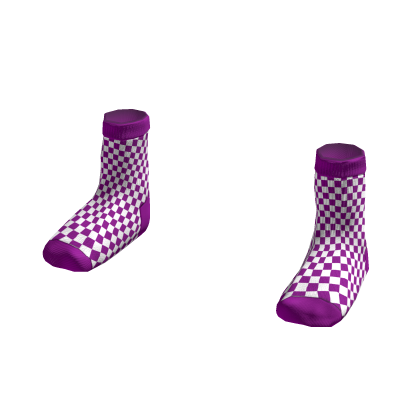 Purple & White Checkered Socks thumbnail
