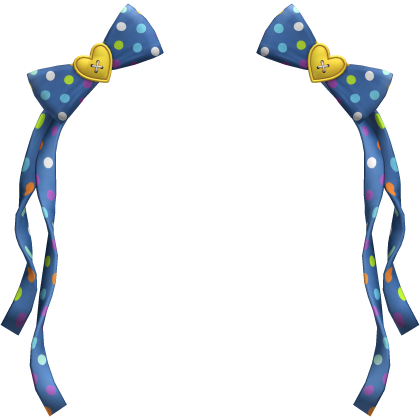 (22) Royal Blue/Lemon Polka Bows w Ribbons Roblox item