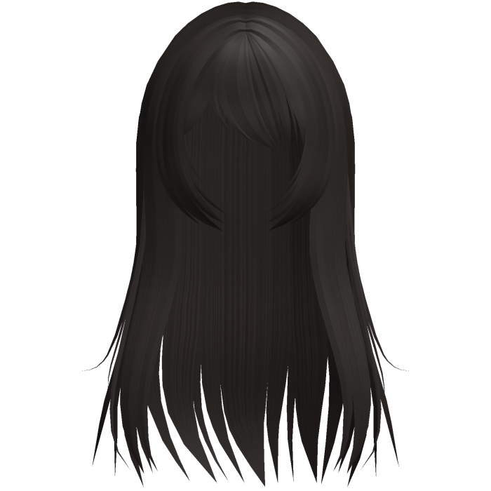 cute long emo hair w side bang dark brown