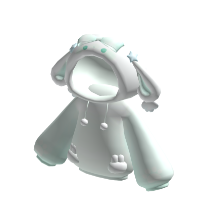 soft fluffy angel bunni hoodie blue♡ thumbnail