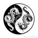 black and white dragon
