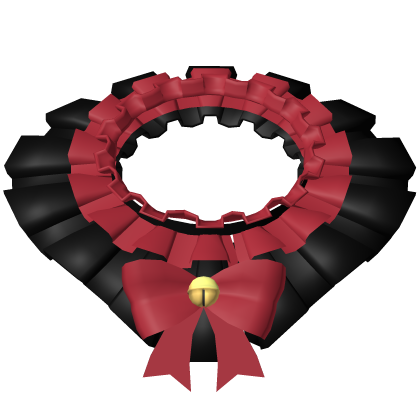 Black and Red Jester Collar with Bells