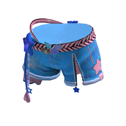 Punk Shorts w/ Stars & Hearts Charms Blue & Pink thumbnail
