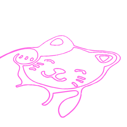 👽 cute cat neon decoration Pink Sign Block