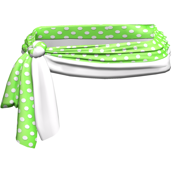 Green White Polkadot Waist Sarong 2000s 